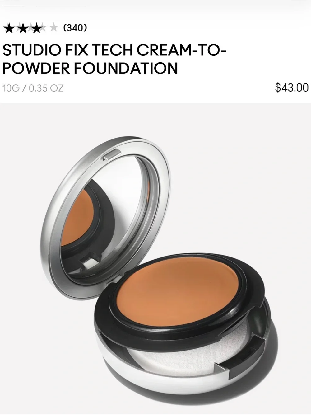 MAC Cosmetics Studio Fix Tech Cream-to-Powder Foundation - Medium Tan (NW25)